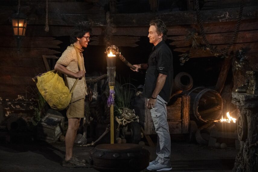 Jason Treul and Jeff Probst in 'Survivor 49' Episode 5